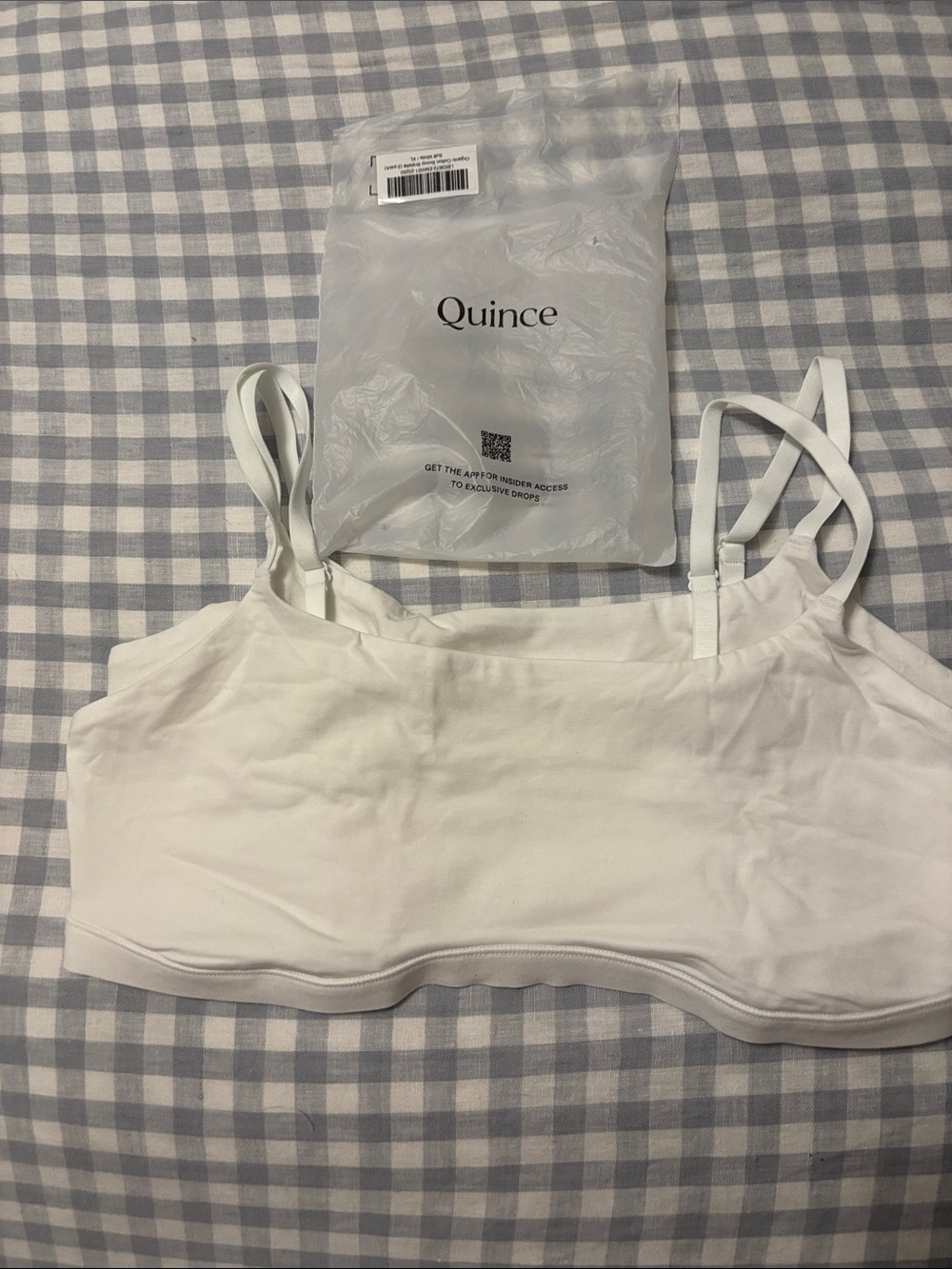 Quince White Organic Cotton Scoop Bralette